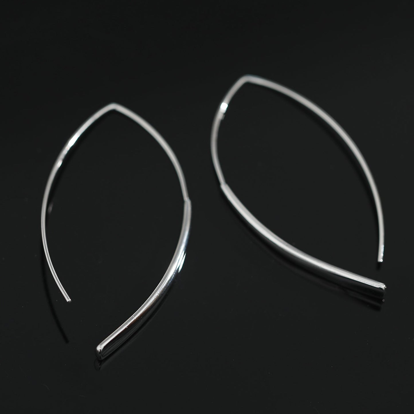 XIMENA Geometric Curves Silver Hoops