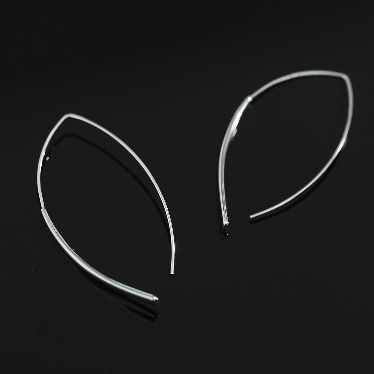 XIMENA Geometric Curves Silver Hoops