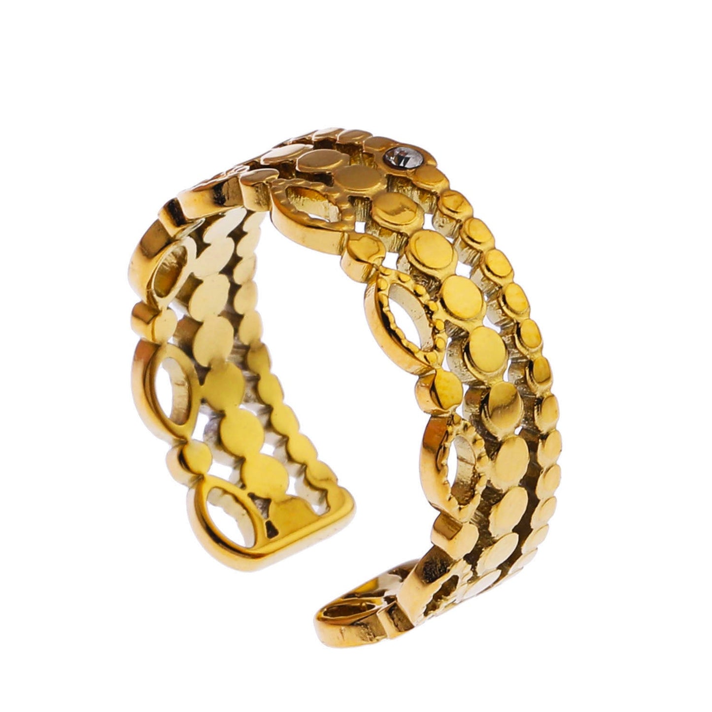 PERLA: Vintage Inspired Multi Staked Ring with Solitaire Zirconia Gemstone