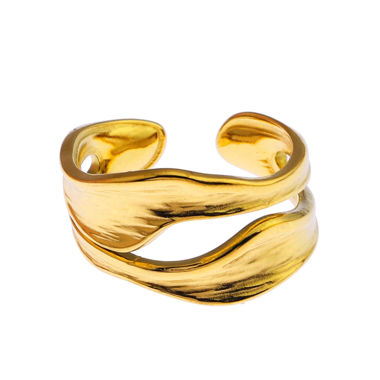 LARKE Avant-Garde Textured & Shaped Stacked Abstract Ring