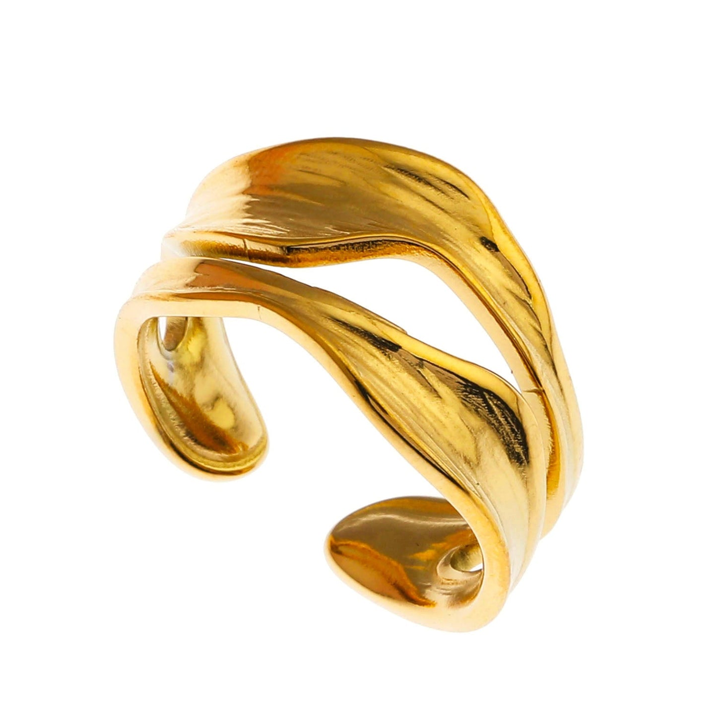 LARKE Avant-Garde Textured & Shaped Stacked Abstract Ring