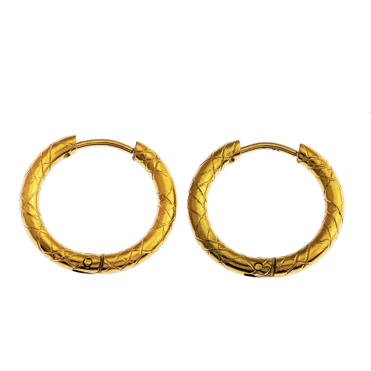 MALENA: Decorative Etched Hoop Earrings