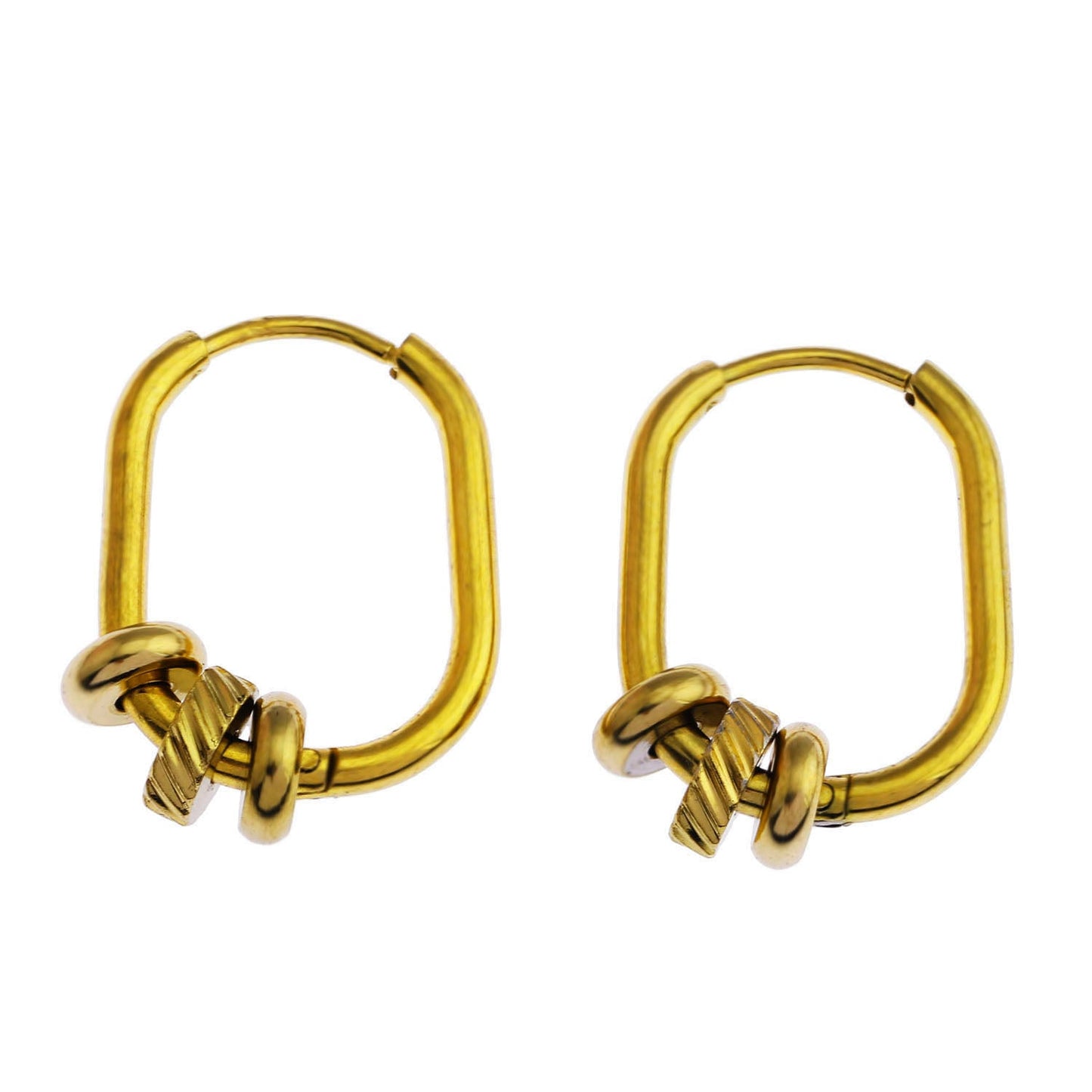 CORETTA Rectangle Beaded Hoops