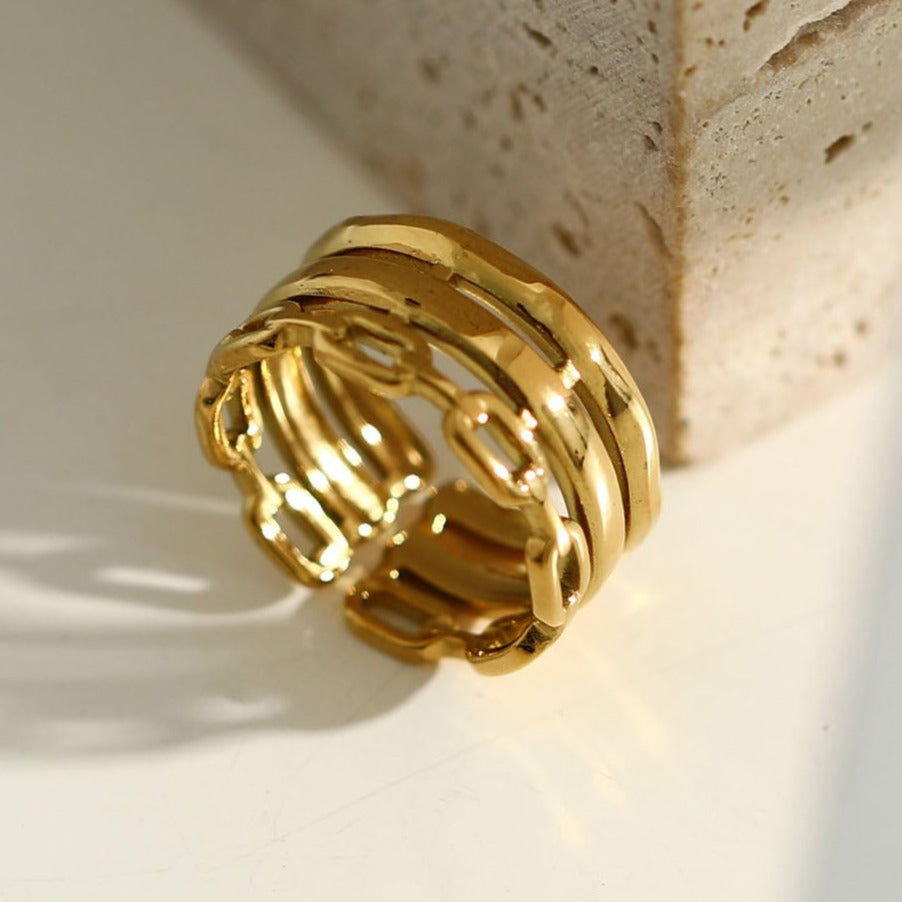 ORIA Triple Banded Stacked Ring