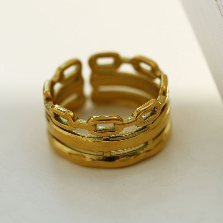 ORIA Triple Banded Stacked Ring