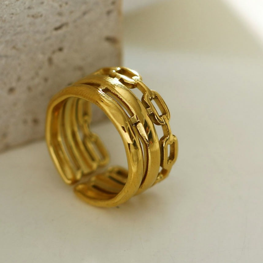 ORIA Triple Banded Stacked Ring