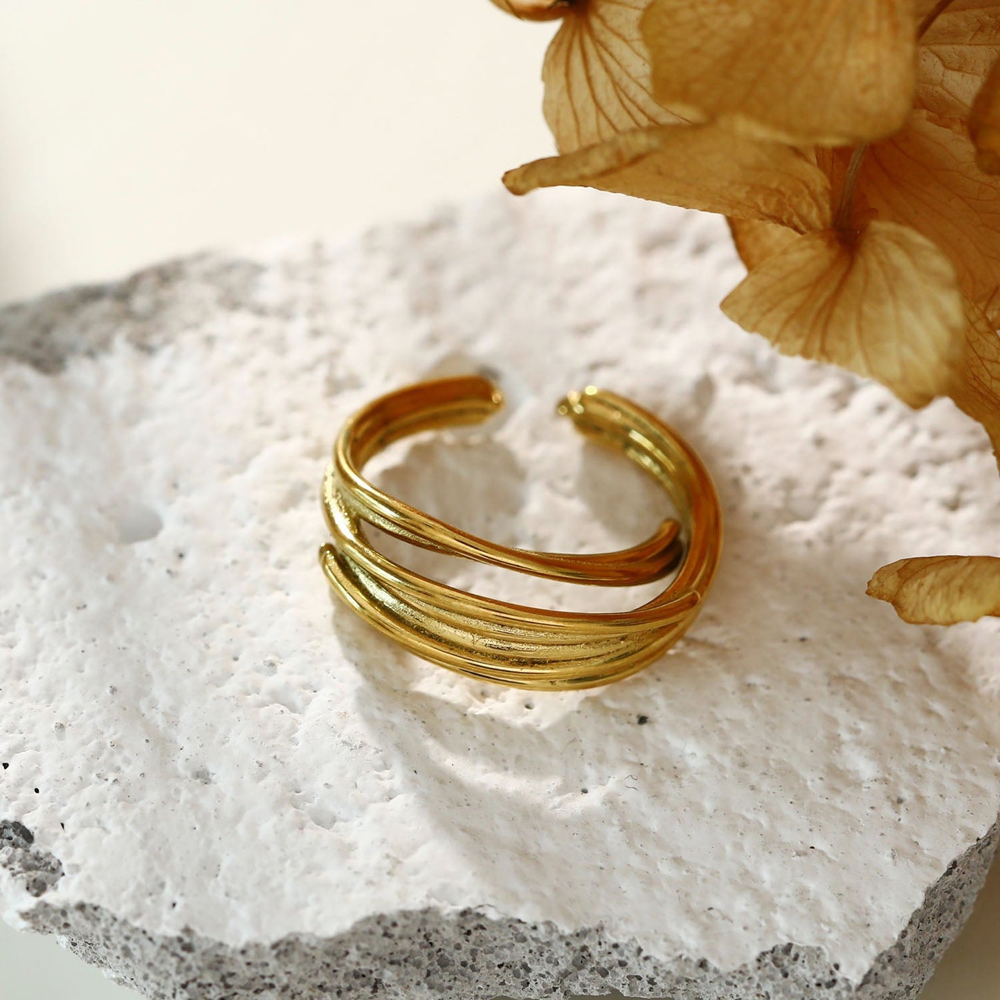 PAZIA: Abstract Design Multi Layered Ring