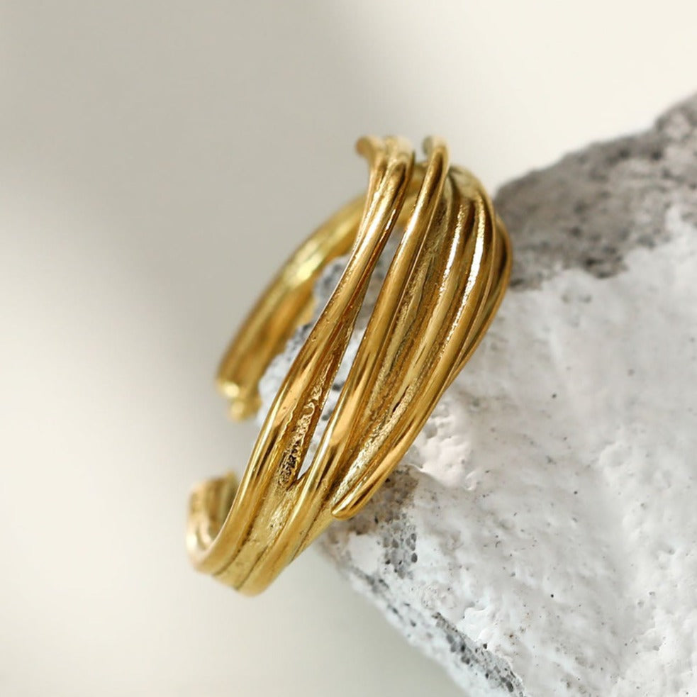 PAZIA: Abstract Design Multi Layered Ring