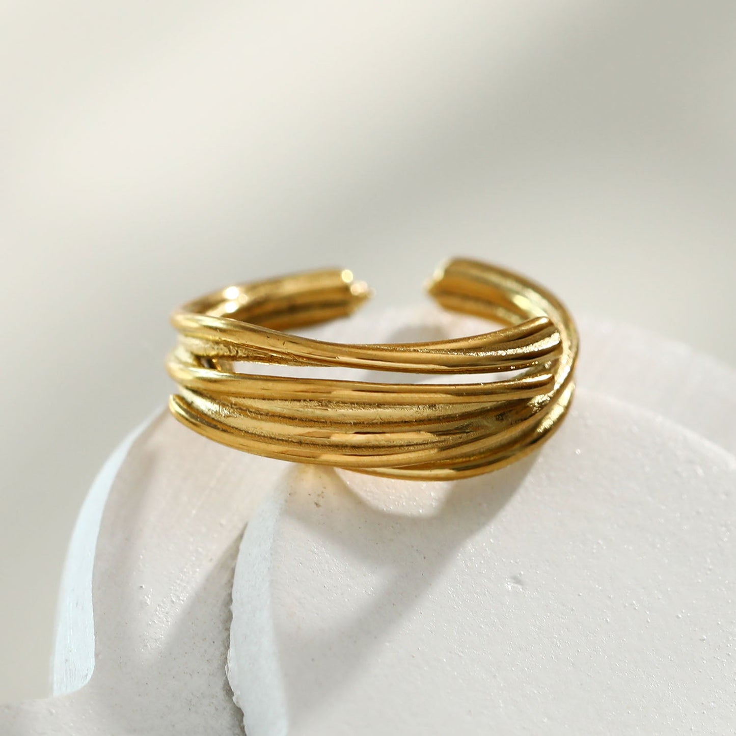 PAZIA: Abstract Design Multi Layered Ring
