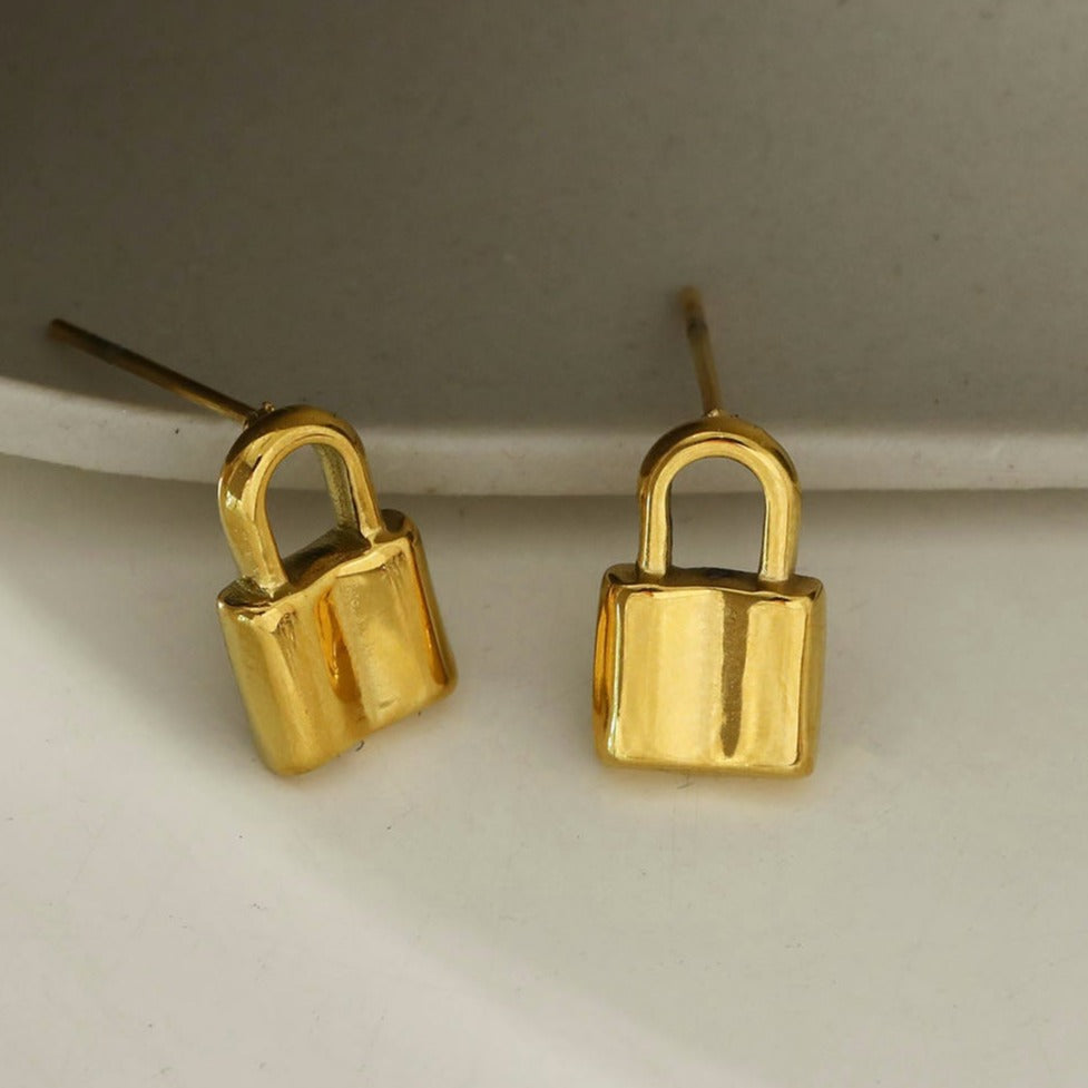 JUNI Mini Padlock Stud Earrings