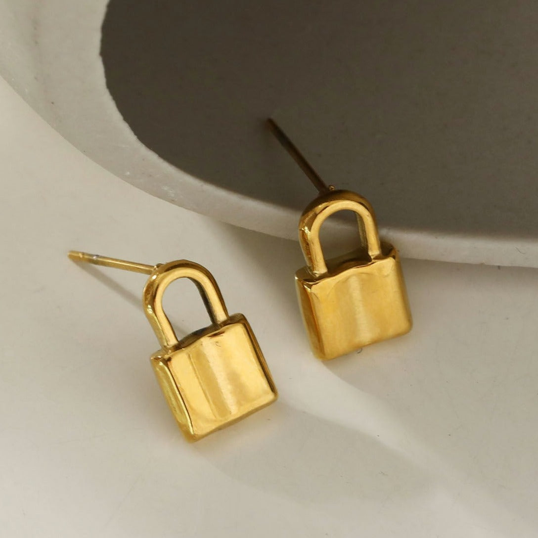 JUNI Mini Padlock Stud Earrings