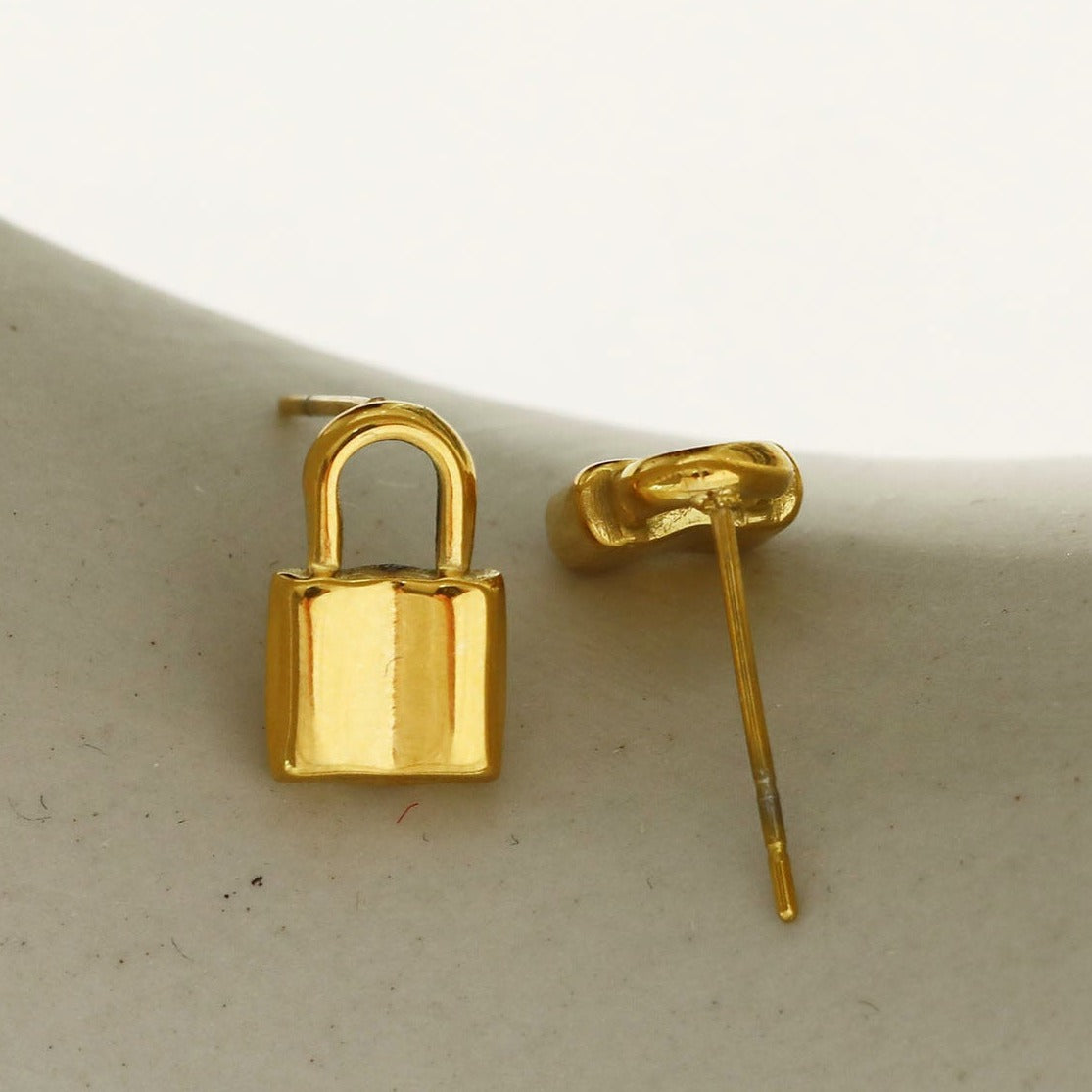JUNI Mini Padlock Stud Earrings
