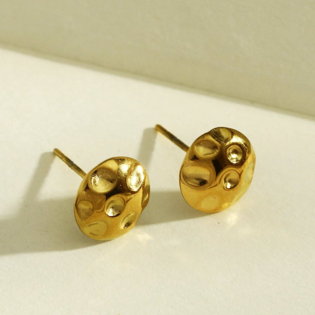 SIGRID Textured Disc Stud Earrings