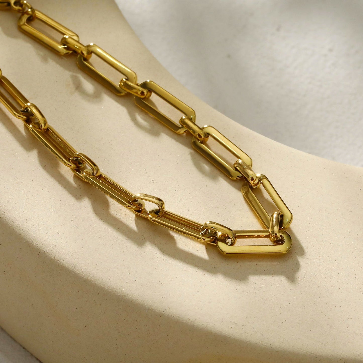 CALAIS Delicate Statement Paper-Clip Link Chain Bracelet