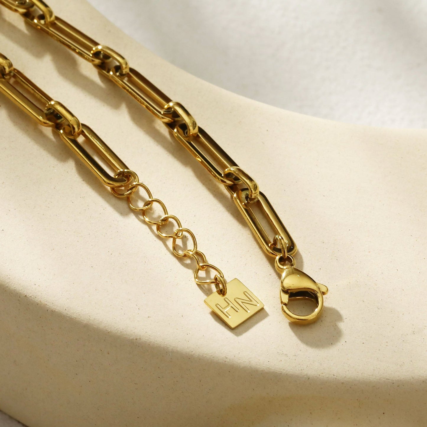 CALAIS Delicate Statement Paper-Clip Link Chain Bracelet