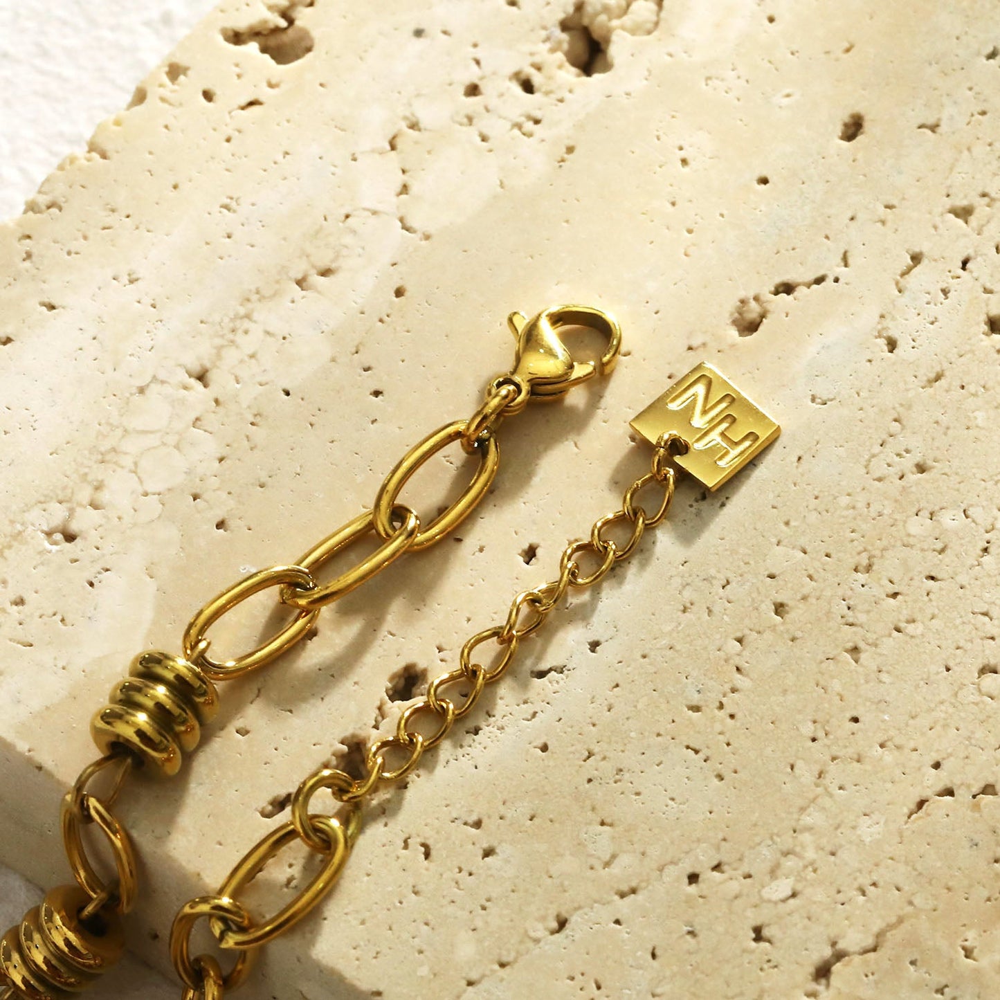 KAMA Oval-Links & Adjoined Beads Statement Bracelet