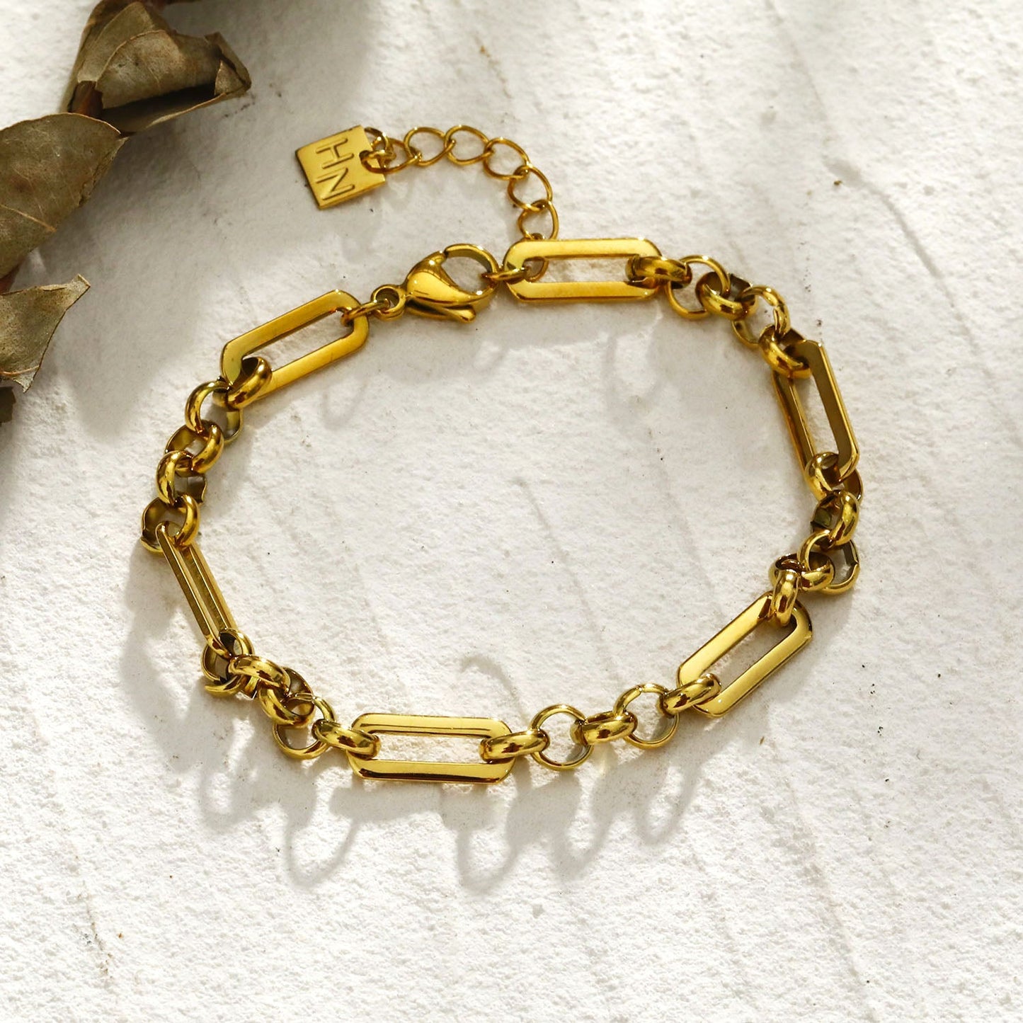 CLICHY Multi Shaped Linked & Beaded Statement Bracelet