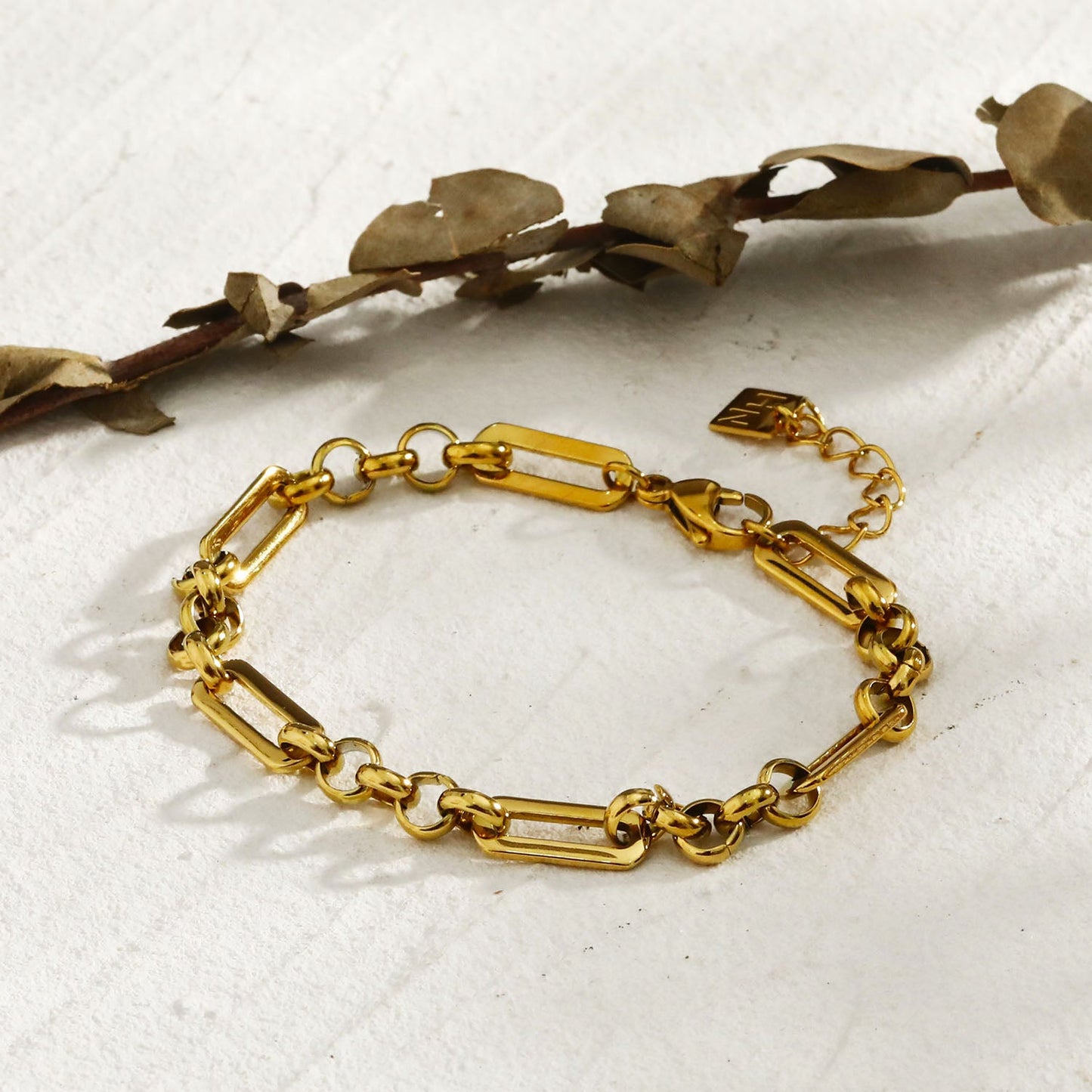 CLICHY Multi Shaped Linked & Beaded Statement Bracelet