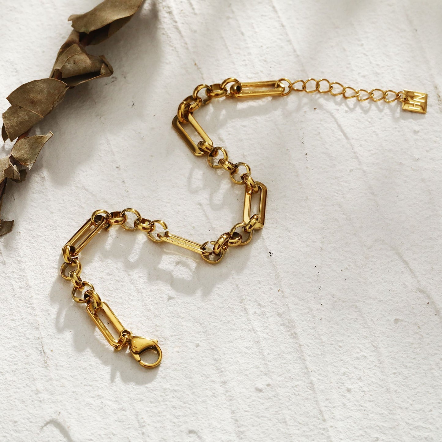 CLICHY Multi Shaped Linked & Beaded Statement Bracelet