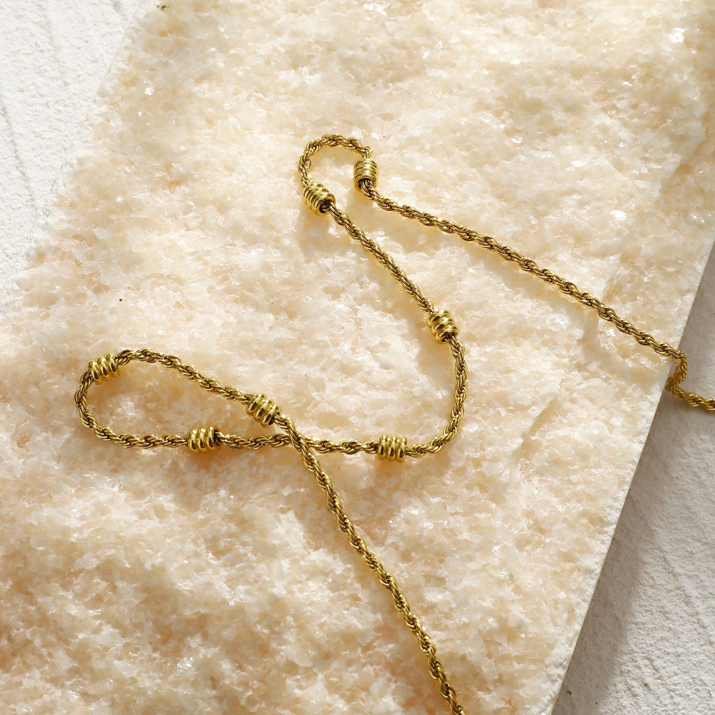 LEMOGES Gold: Beaded Rope Chain Necklace