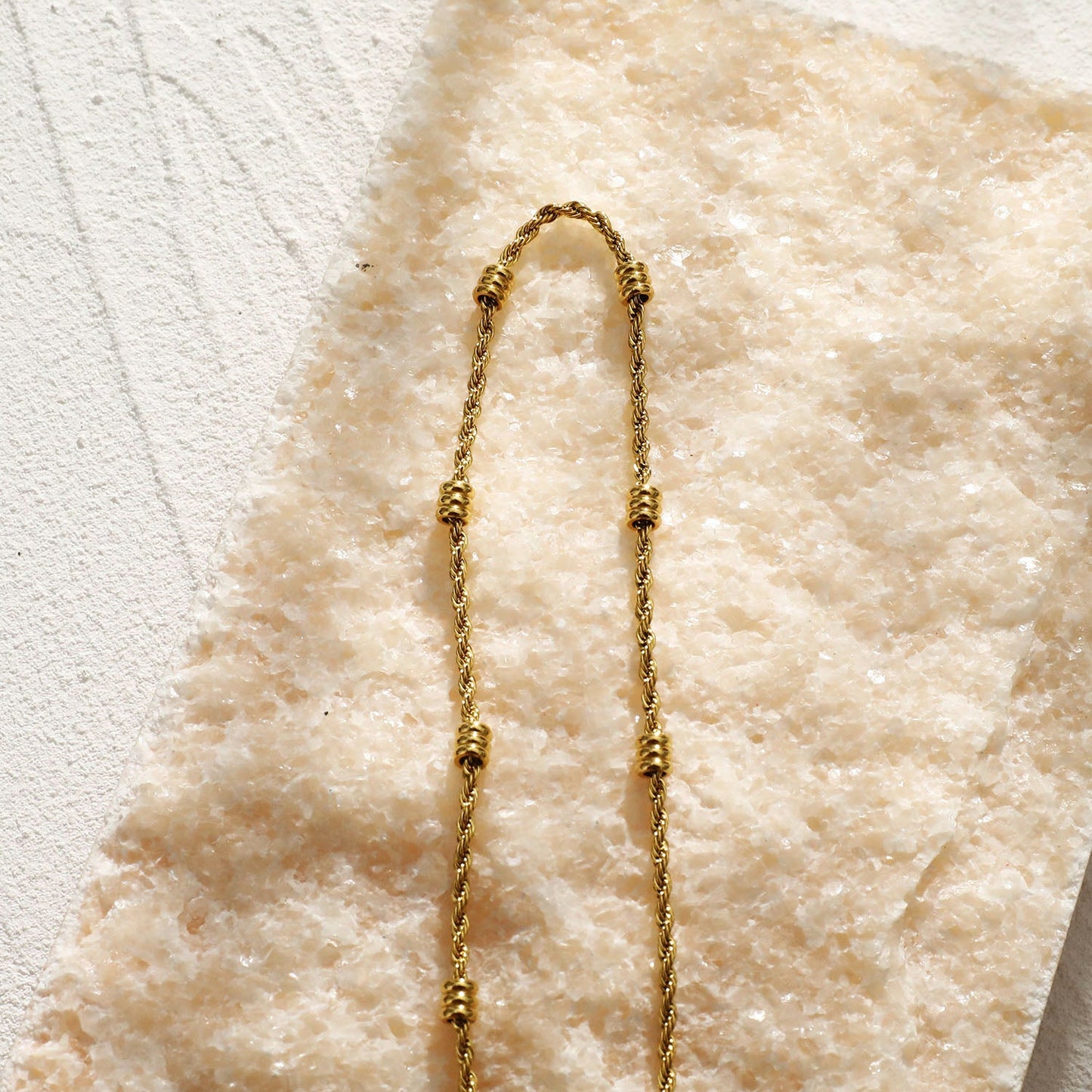 LEMOGES Gold: Beaded Rope Chain Necklace