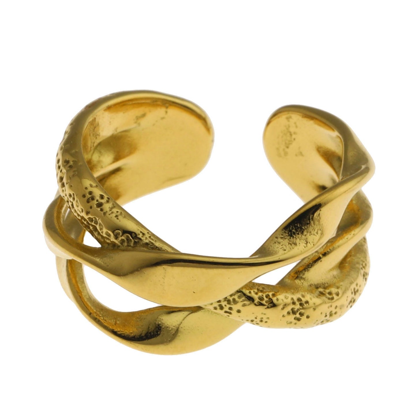 ORBANA: Partially Hammered Abstract Design Multi Stacked Ring