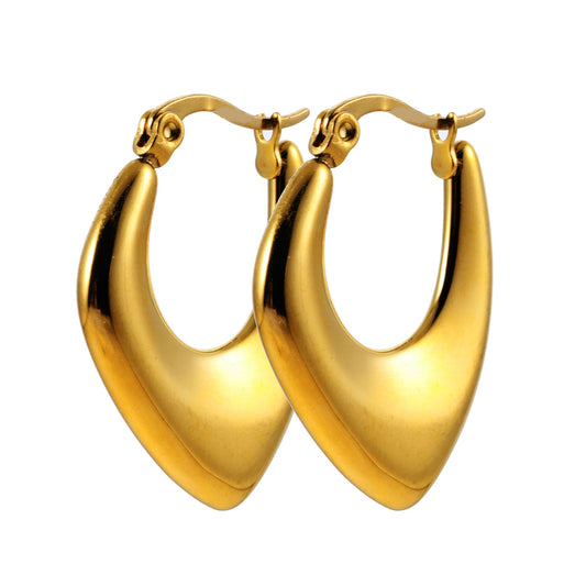 KAMIRA Gold: Asymmetrical Geometric Hoop Earrings