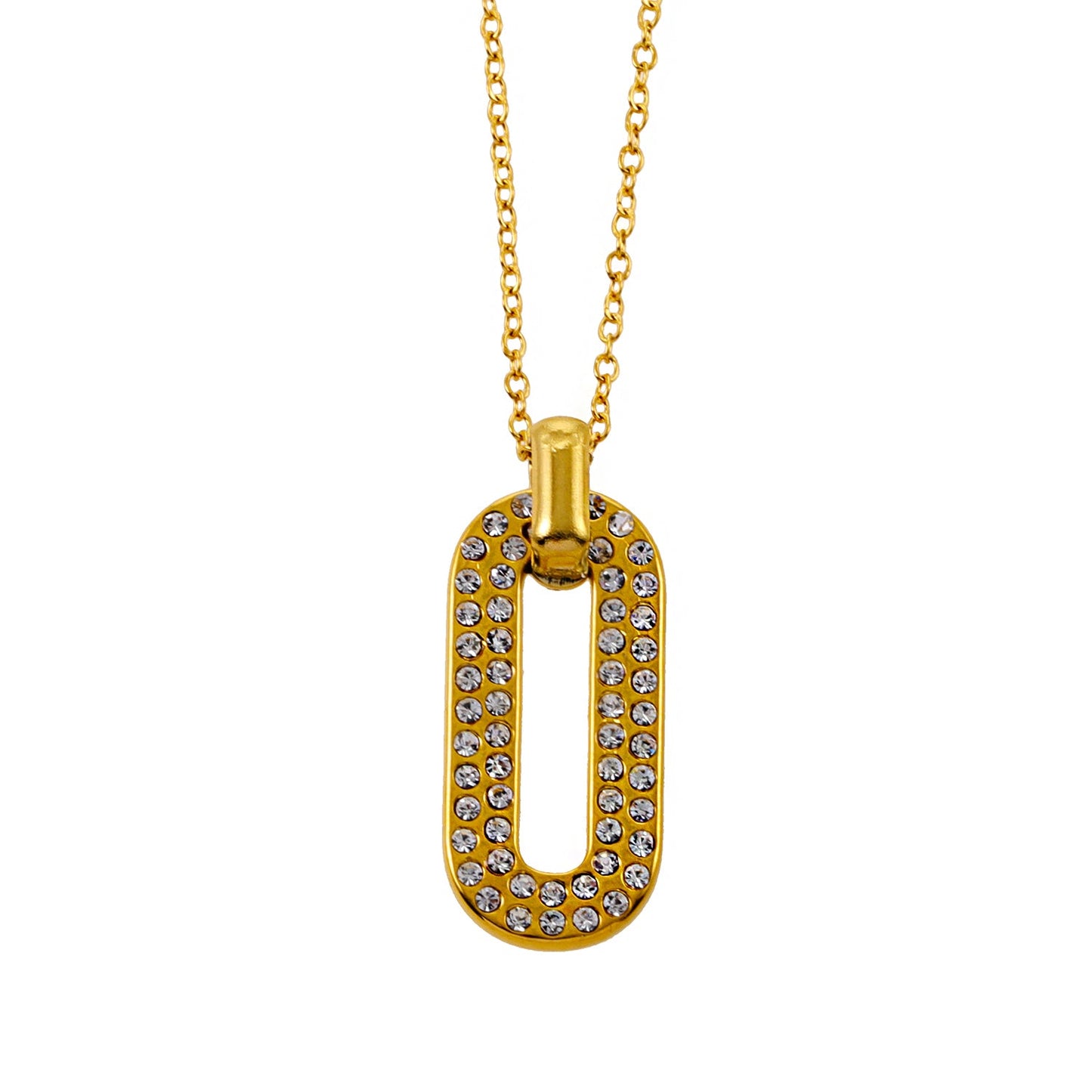 ASKIRA: Twisted Rope Combo Chain with a Zirconia-Adorned Oval Shaped Pendant