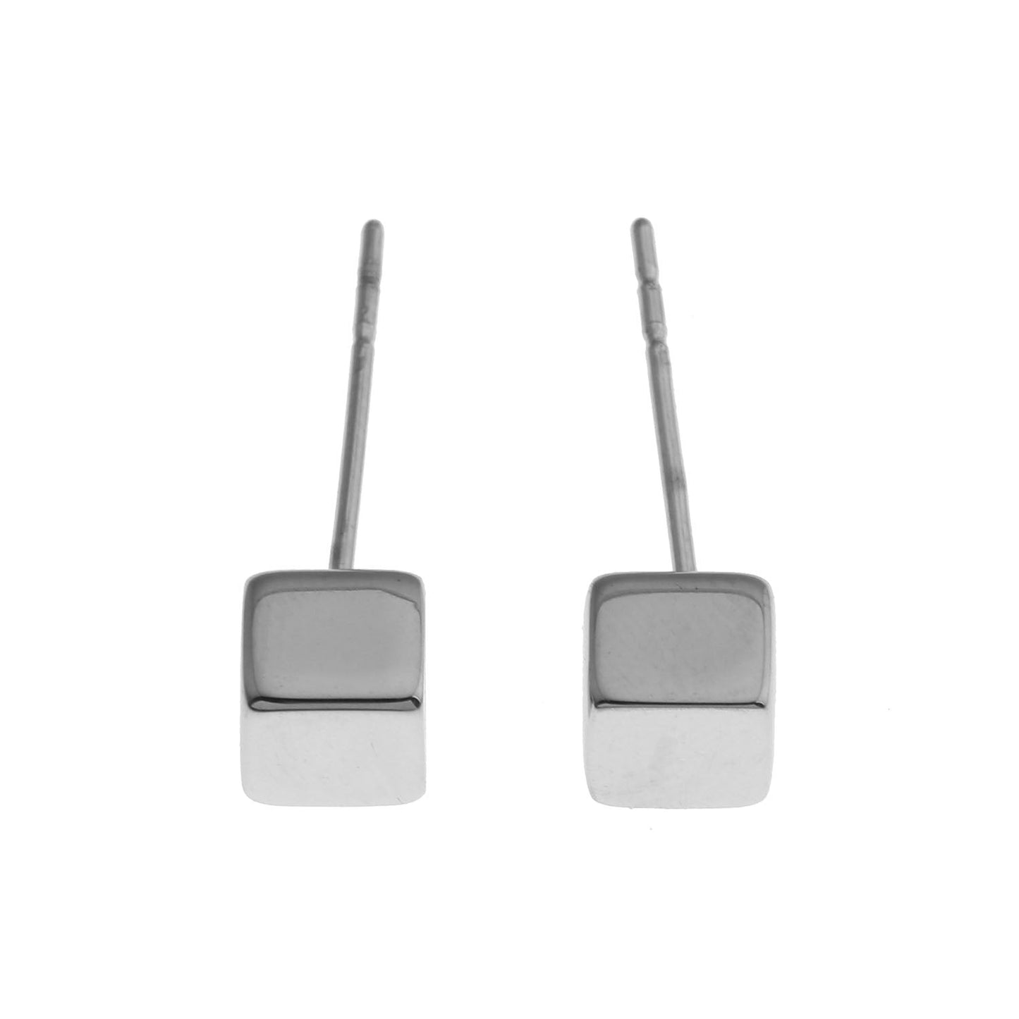 Style SYNNE: Square Bead Minimalist Stud Earrings in Gold & Silver