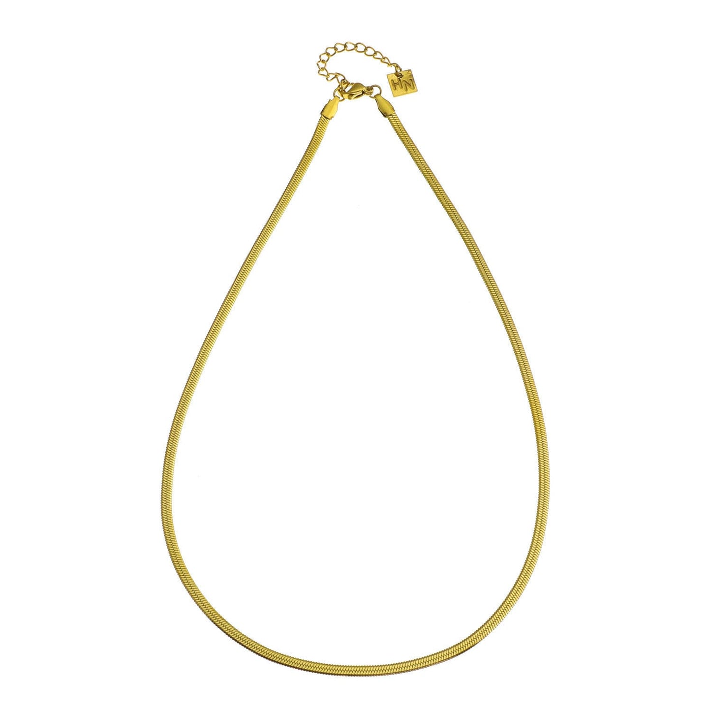 FRYDA Gold: Snake Skin Textured Mid Width Chain Necklace