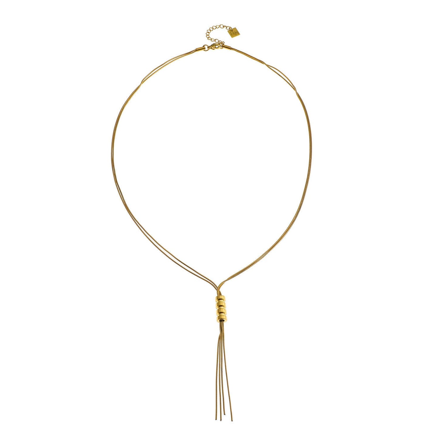TELMA: Lariat Style Multi Stranded Necklace.