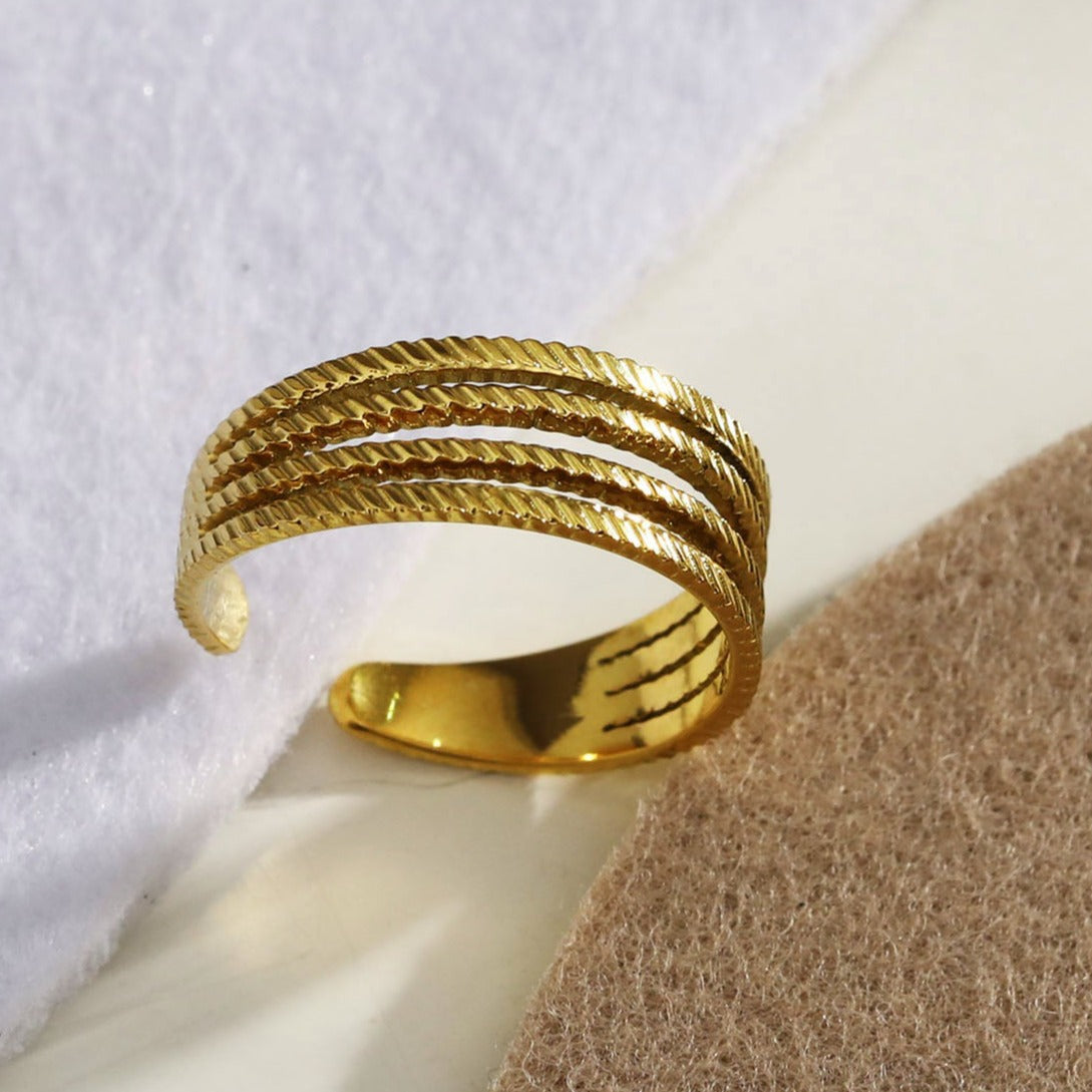 BRYONY: Symmetrical Textured Pre-Stacked Ring