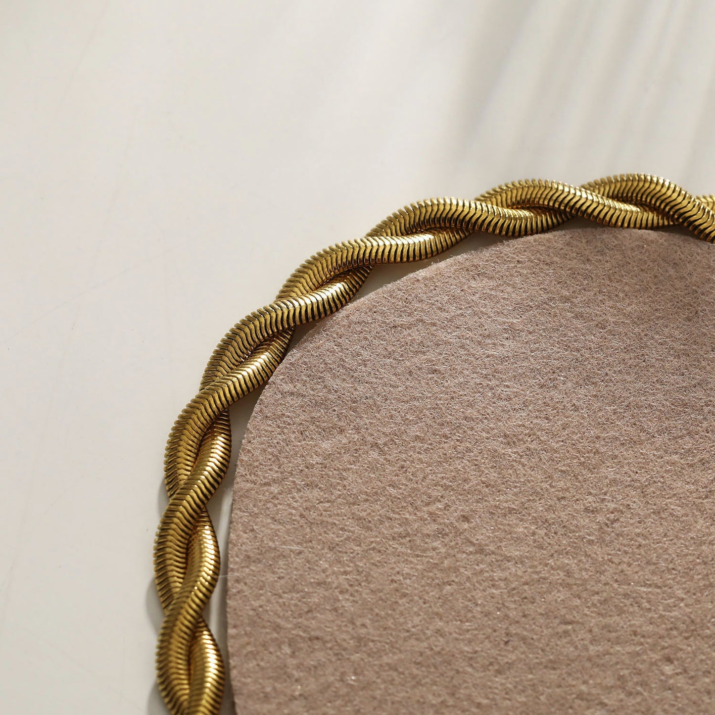 Style GALENA: Criss-Crossed Snake-Skin Duo Chain Bracelet