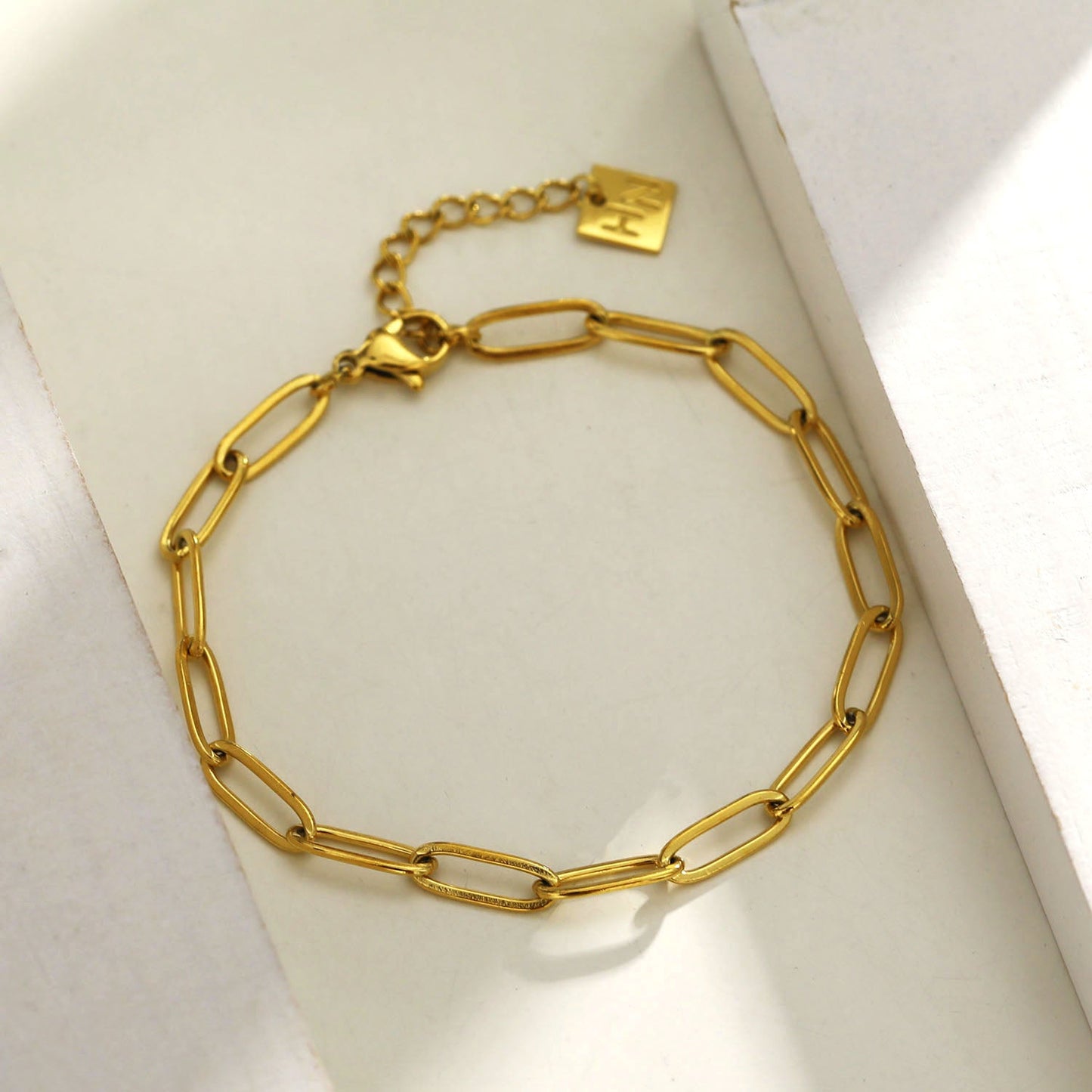 HAKILA: Essential Gold Chain Link Paper-Clip Bracelet