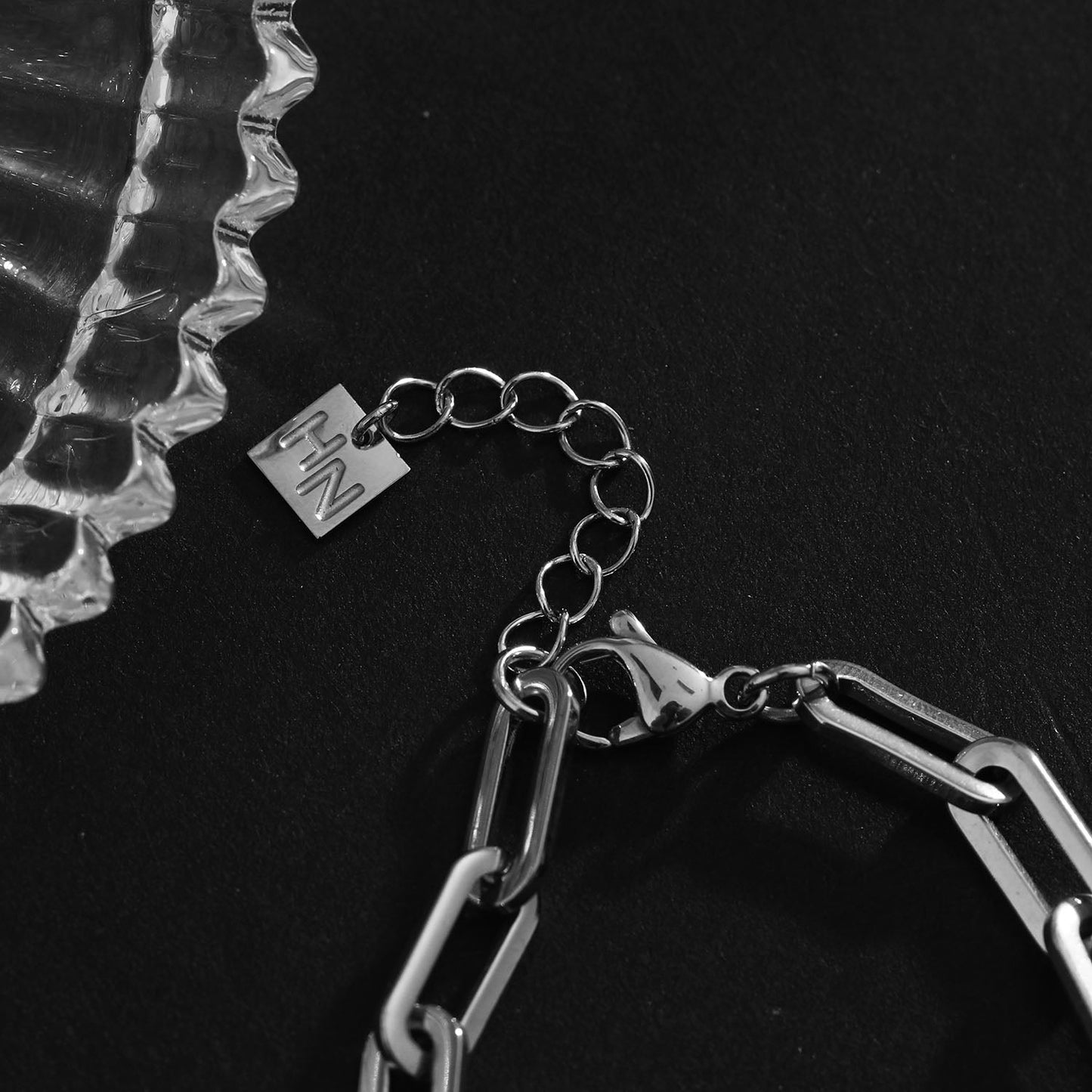 JACKI: Contemporary Paper Clip Silver Bracelet