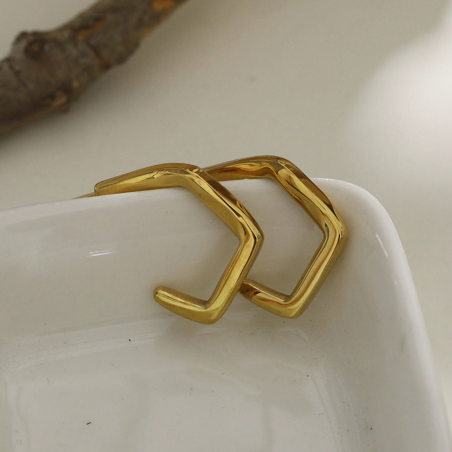 BOJANA: Geometric Shaped 'AM to PM' Hoop Earrings