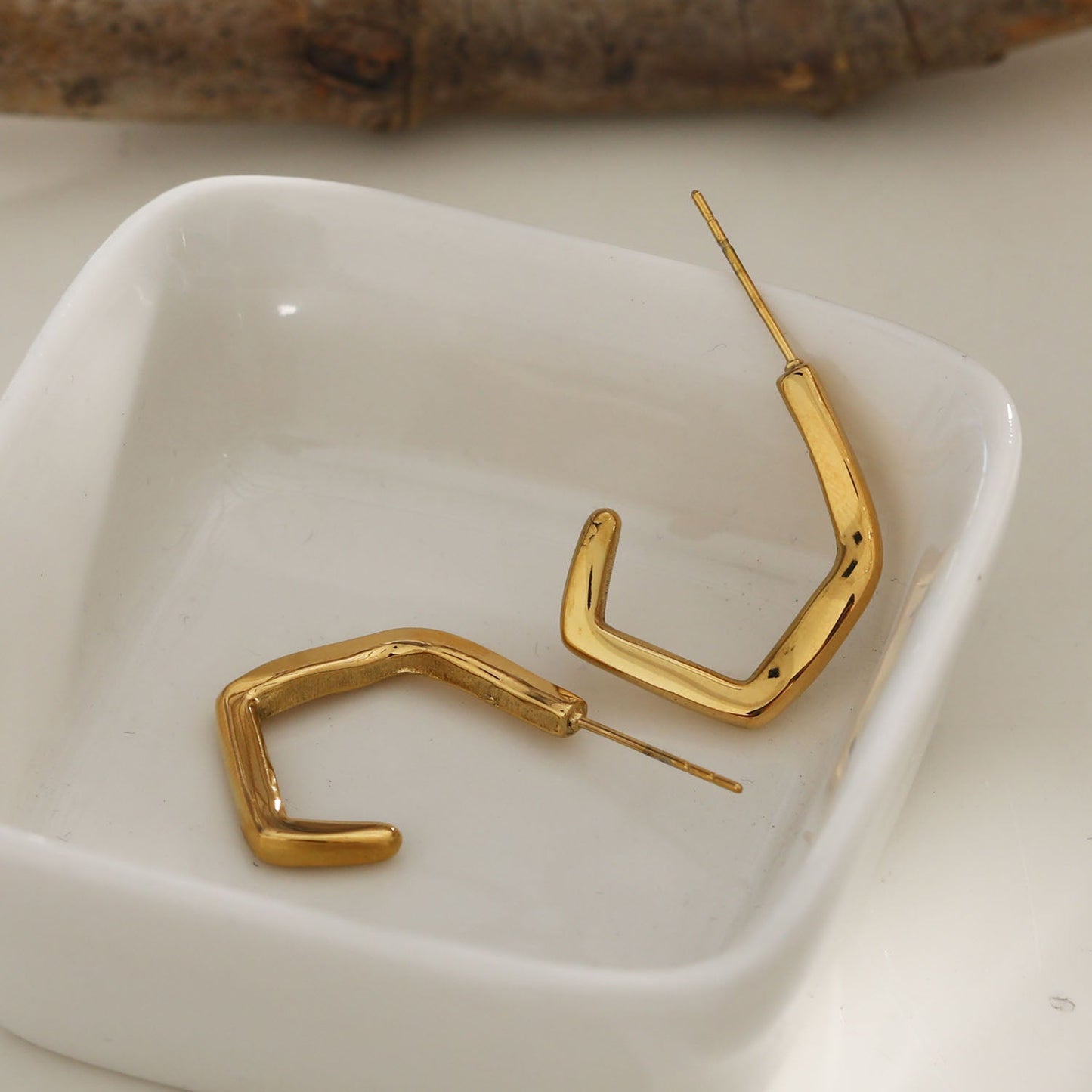 BOJANA: Geometric Shaped 'AM to PM' Hoop Earrings