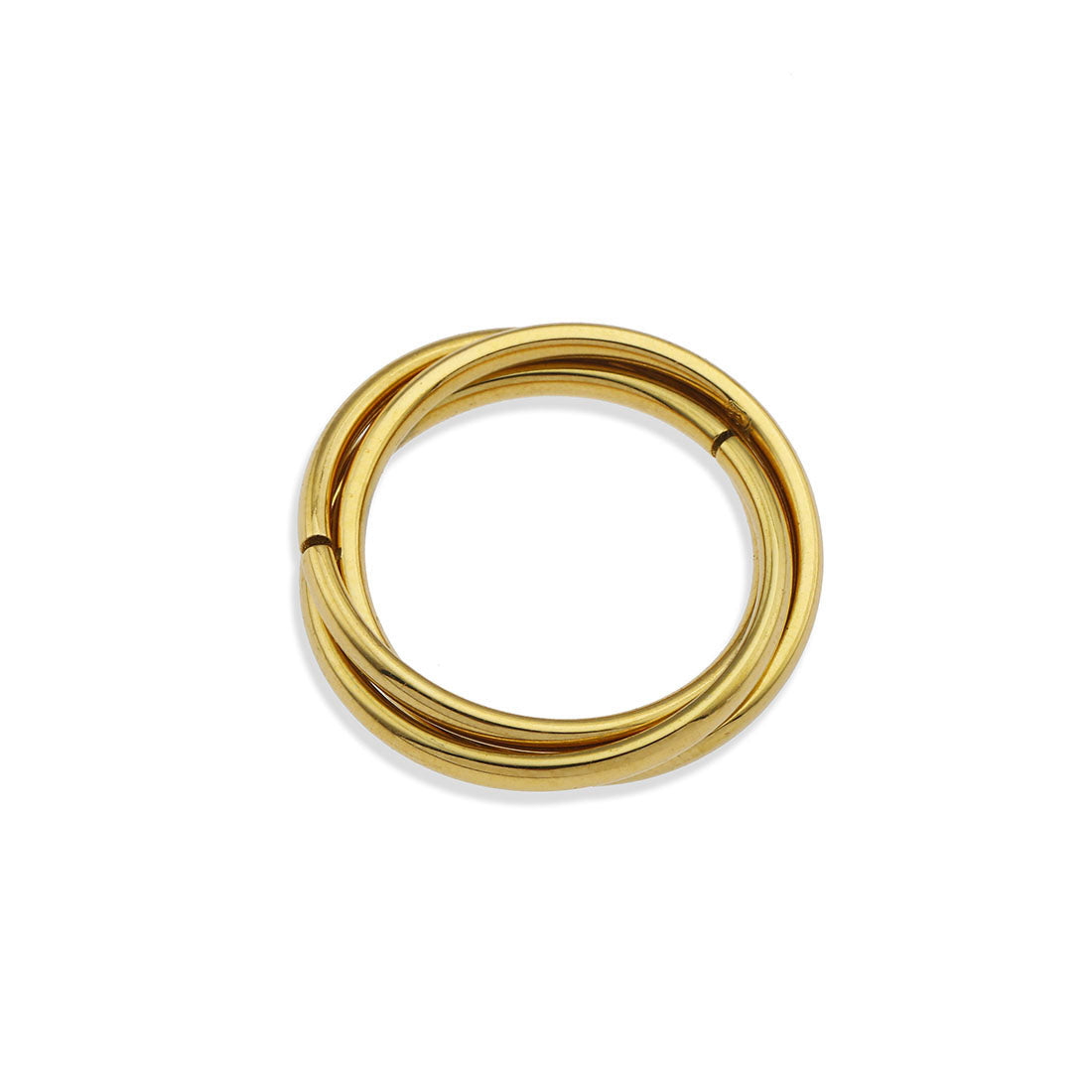 ESTELLA: Triple Banded Interconnected Stack Ring in Gold