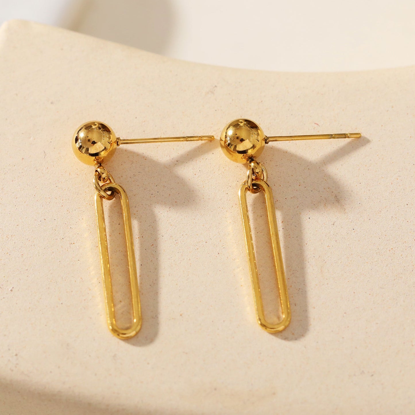 DULCE: Contemporary Paper-Clip & Ball-Bead Earrings