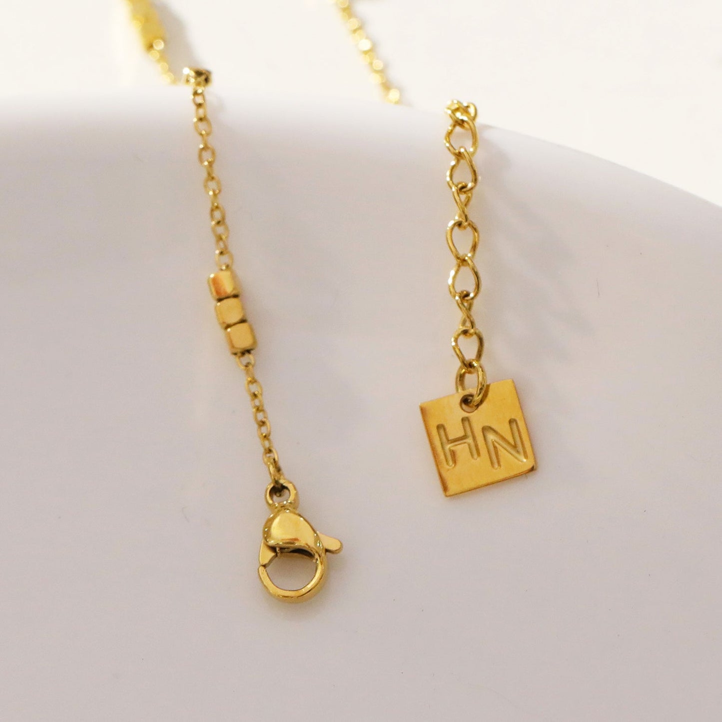 RITIKA: Tiny Square-Beads Dainty Gold Chain Bracelet