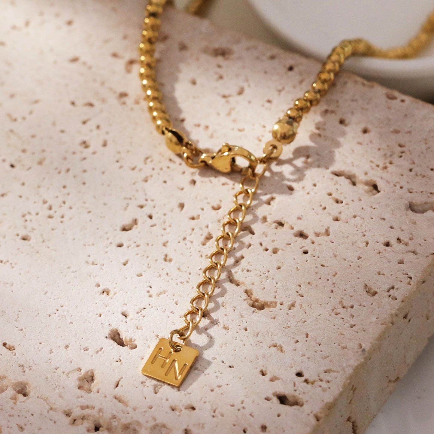 CROMER Zirconia Heart Pendant Ball-Bead Chain Necklace