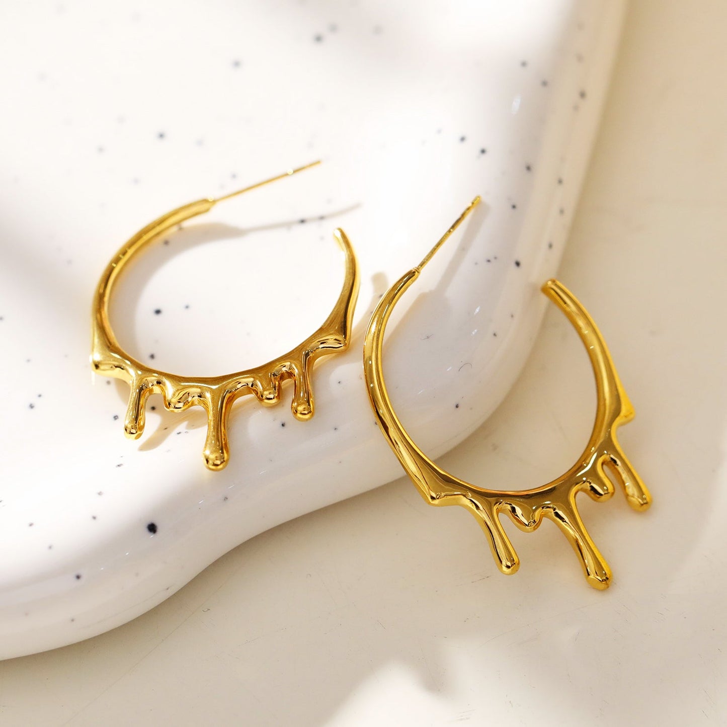 VASILIKI: 'Artistry in Motion' Drip-Paint Hoop Earrings