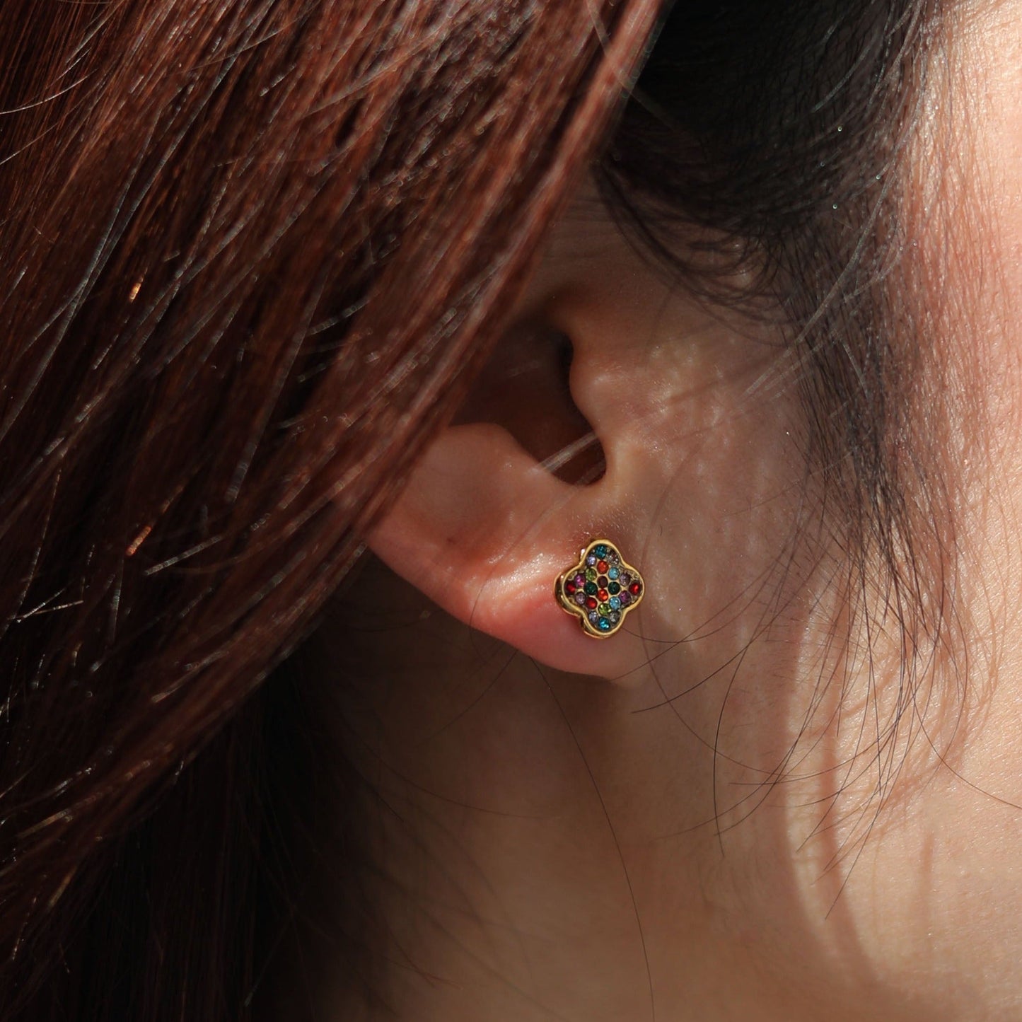 GOLDIE: Vintage Inspired Multi Coloured Stud Earrings