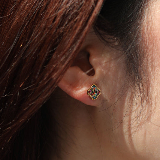 GOLDIE: Vintage Inspired Multi Coloured Stud Earrings
