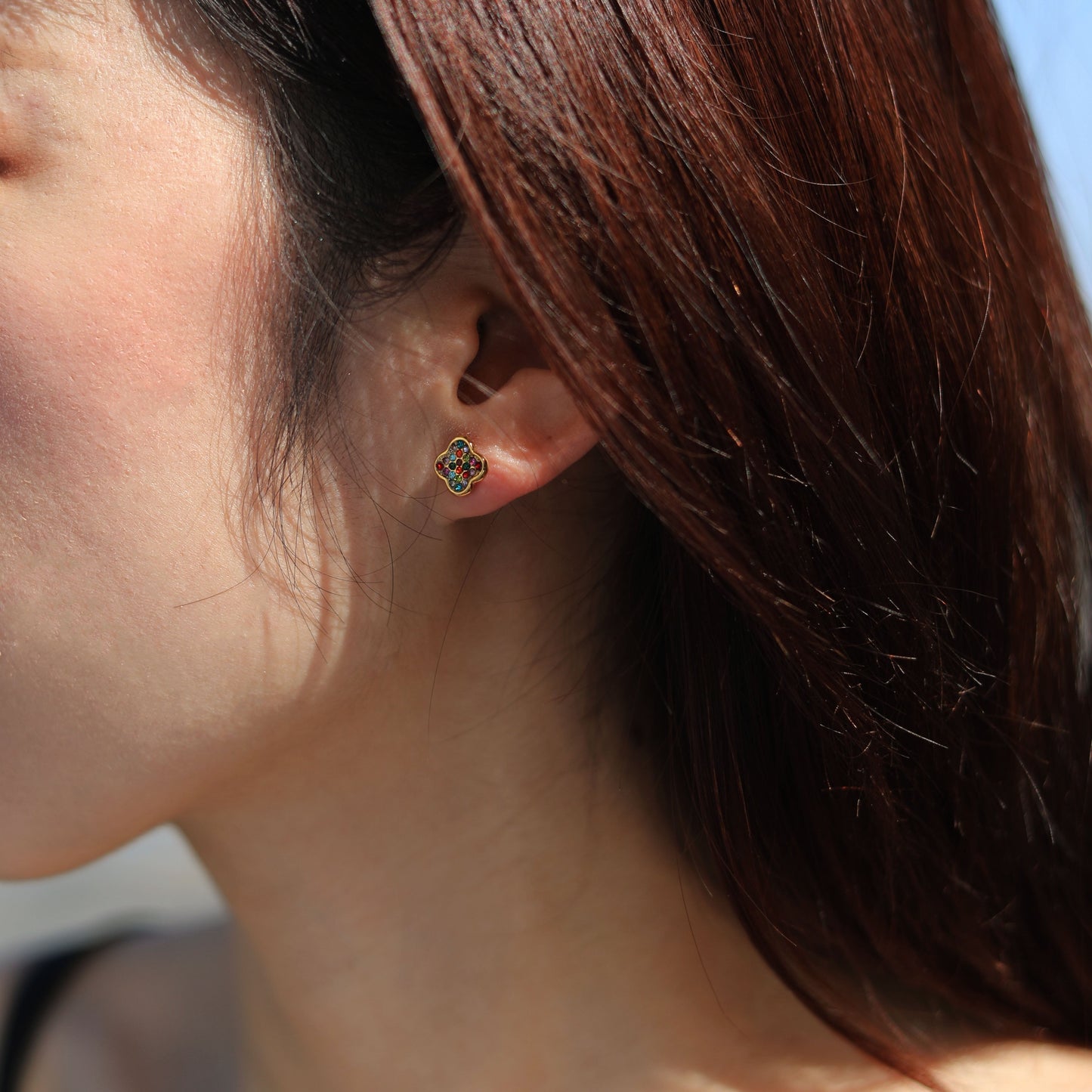 GOLDIE: Vintage Inspired Multi Coloured Stud Earrings