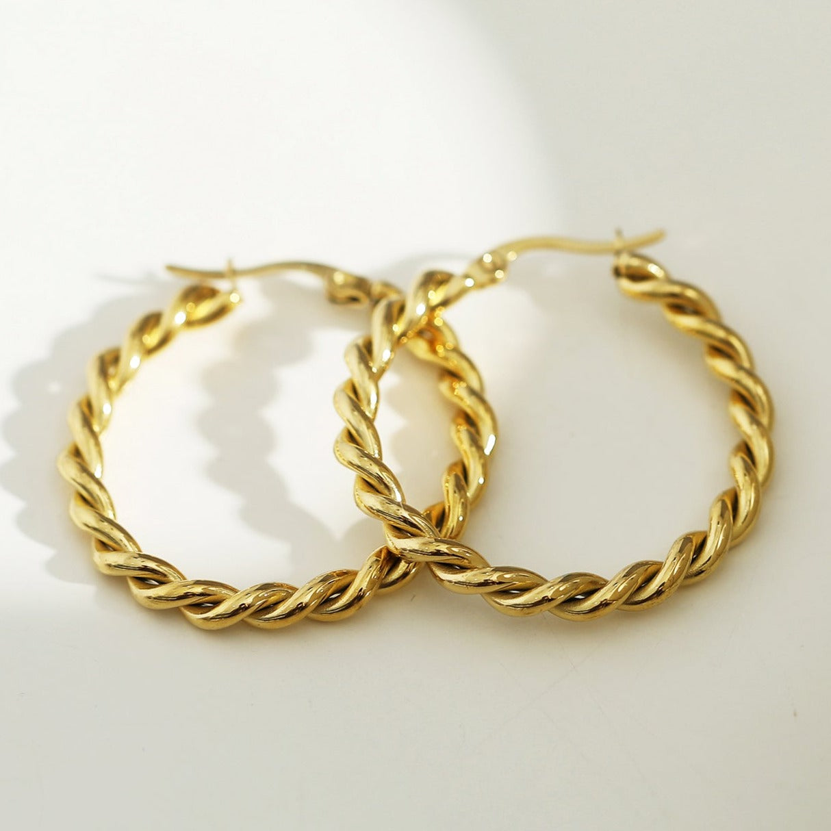 SUKI Twisted Rope Hoop Gold Earrings
