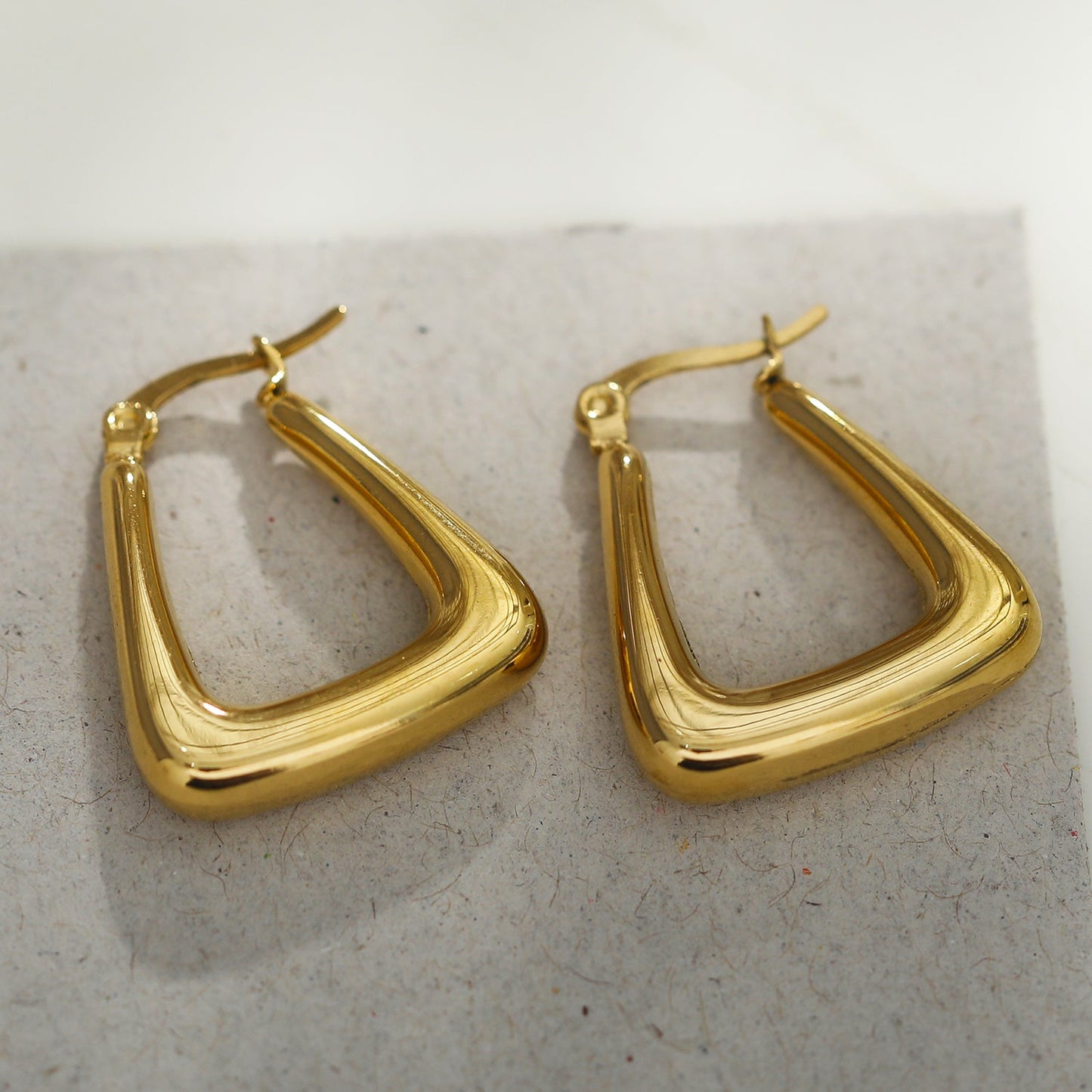 ANIKA Triangular Chunky Mini Hoop Gold Earrings