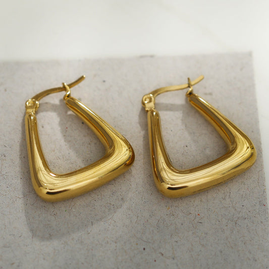 ANIKA Triangular Chunky Mini Hoop Gold Earrings