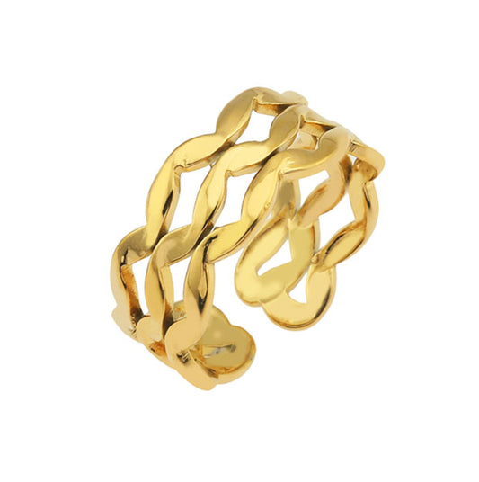 PAIGE Triple Stacked Wavy Gold Ring