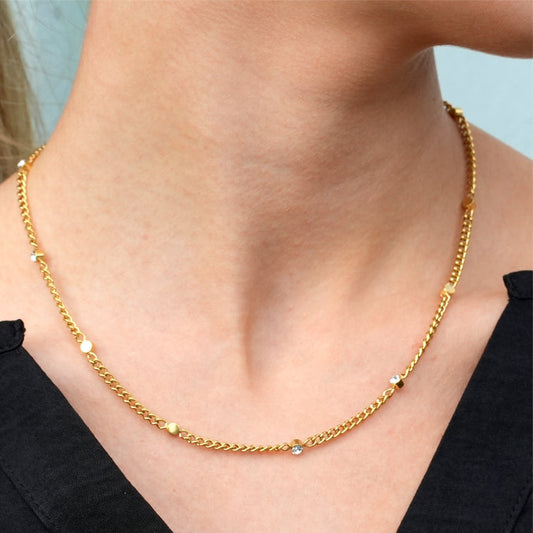 Style PENIQUIK: Zirconia Beaded Chain Necklace